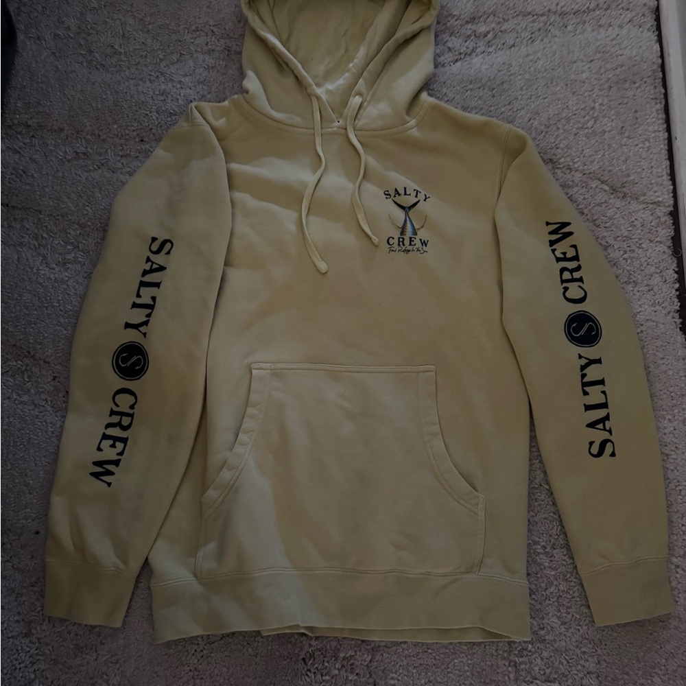 Salty Crew Men's Beige Hoodie with Black Accents
